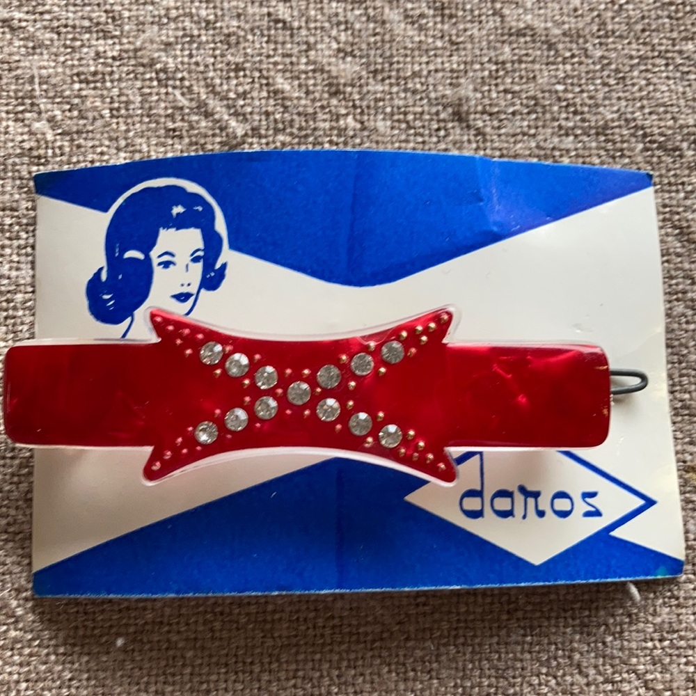Vintage Rhinestone Barrette for Pinup Retro Hair